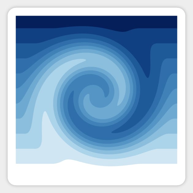 Blue Abstract Wave Swirl Sticker by Whoopsidoodle